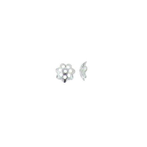 Sterling Silver, 4.8mm Length by 4.7mm Width by 1.3mm Height, Fancy Bead Cap. Quantity Per Pack: 10 Pieces.