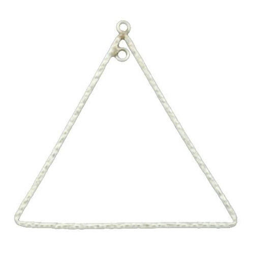 Ear Findings. Sterling Silver 33.0mm Width by 37.2mm Length, Handmade Hammered Triangle Chandelier With 2.5mm Width / Length Smooth Fix Ring, of inside and outside of the Chandelier. Quantity Per Pack: 4 Pieces.