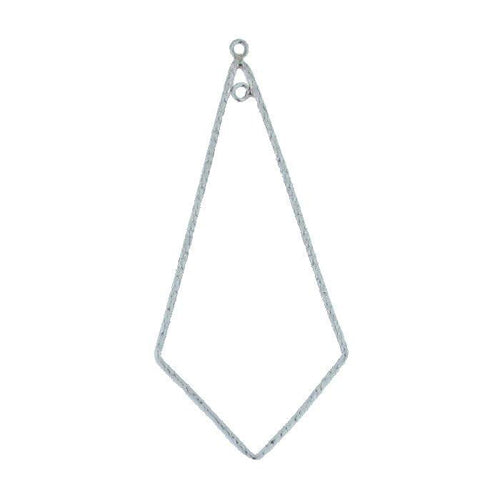 Ear Findings. Sterling Silver 25.0mm Width by 50.4mm Length, Hammered Kite Chandelier With 2.5mm Width / Length Smooth Fix Ring, inside and outside of the Chandelier. Quantity Per Pack: 4 Pieces.