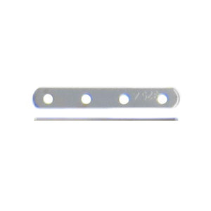 Sterling Silver, 2.3mm Width by 15.6mm Height by 0.4mm Thickness, 4 Strand Plain Flat Spacer Bar. Quantity Per Pack: 10 Pieces.