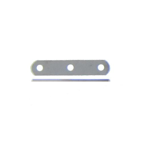 Sterling Silver, 2.3mm Width by 11.7mm Height by 0.4mm Thickness, 3 Strand Plain Flat Spacer Bar. Quantity Per Pack: 10 Pieces.