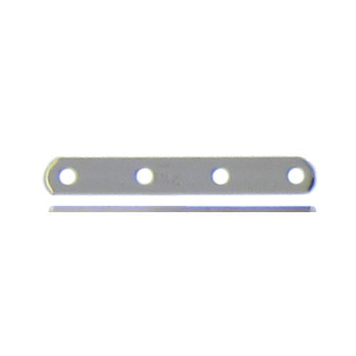 Sterling Silver, 2.3mm Width by 16.6mm Height by 0.4mm Thickness, 4 Strand Plain Flat Spacer Bar. Quantity Per Pack: 10 Pieces.