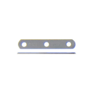 Sterling Silver, 2.3mm Width by 13.5mm Height by 0.4mm Thickness, 3 Strand Plain Flat Spacer Bar. Quantity Per Pack: 10 Pieces.