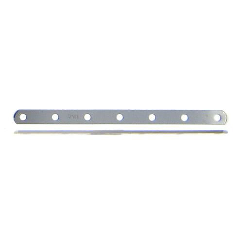 Sterling Silver, 2.3mm Width by 34.1mm Height by 0.4mm Thickness, 7 Strand Plain Flat Spacer Bar. Quantity Per Pack: 10 Pieces.