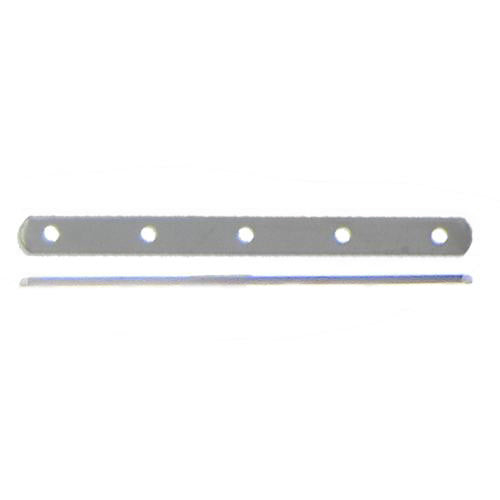 Sterling Silver, 2.3mm Width by 28.4mm Height by 0.4mm Thickness, 5 Strand Plain Flat Spacer Bar. Quantity Per Pack: 10 Pieces.