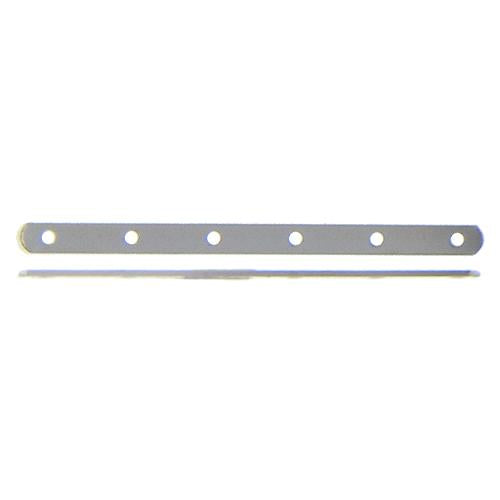 Sterling Silver, 2.3mm Width by 34.8mm Height by 0.4mm Thickness, 6 Strand Plain Flat Spacer Bar. Quantity Per Pack: 10 Pieces.