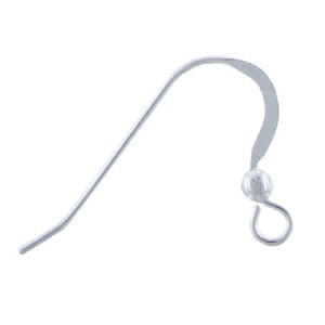 Sterling Silver, 22.0 Gauge, 7.8mm Width by 19.3mm Length, Flat Ear Wire With 2.5mm Ball and Open Loop Attached to Front. Quantity Per Pack: 100 Pieces.