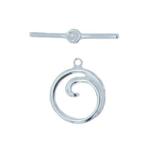 Sterling Silver, 14.6mm Width / Length by 1.4mm Thickness, Round Toggle Clasp Ring and 1.3mm Width by 23.9mm Length, Flat Toggle Clasp Bar. Quantity Per Pack: 2 Pairs.