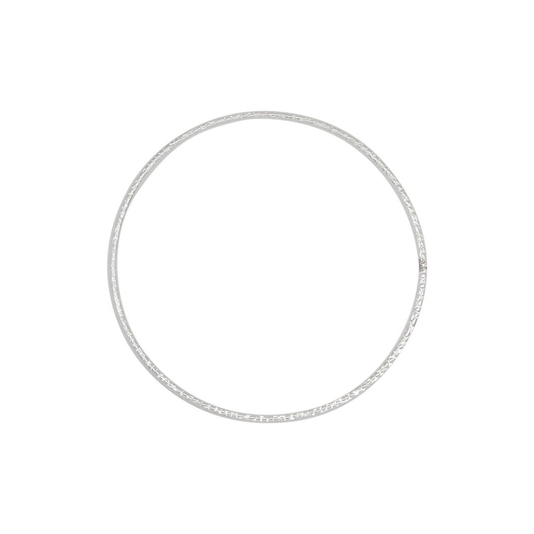 Bangles. Sterling Silver 61.00mm Width / Length Hammered Bangle. Quantity Per Pack: 1 Piece.