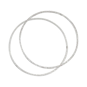 Sterling Silver 61.00mm Width / Length Hammered Bangle. Quantity Per Pack: 1 Piece.