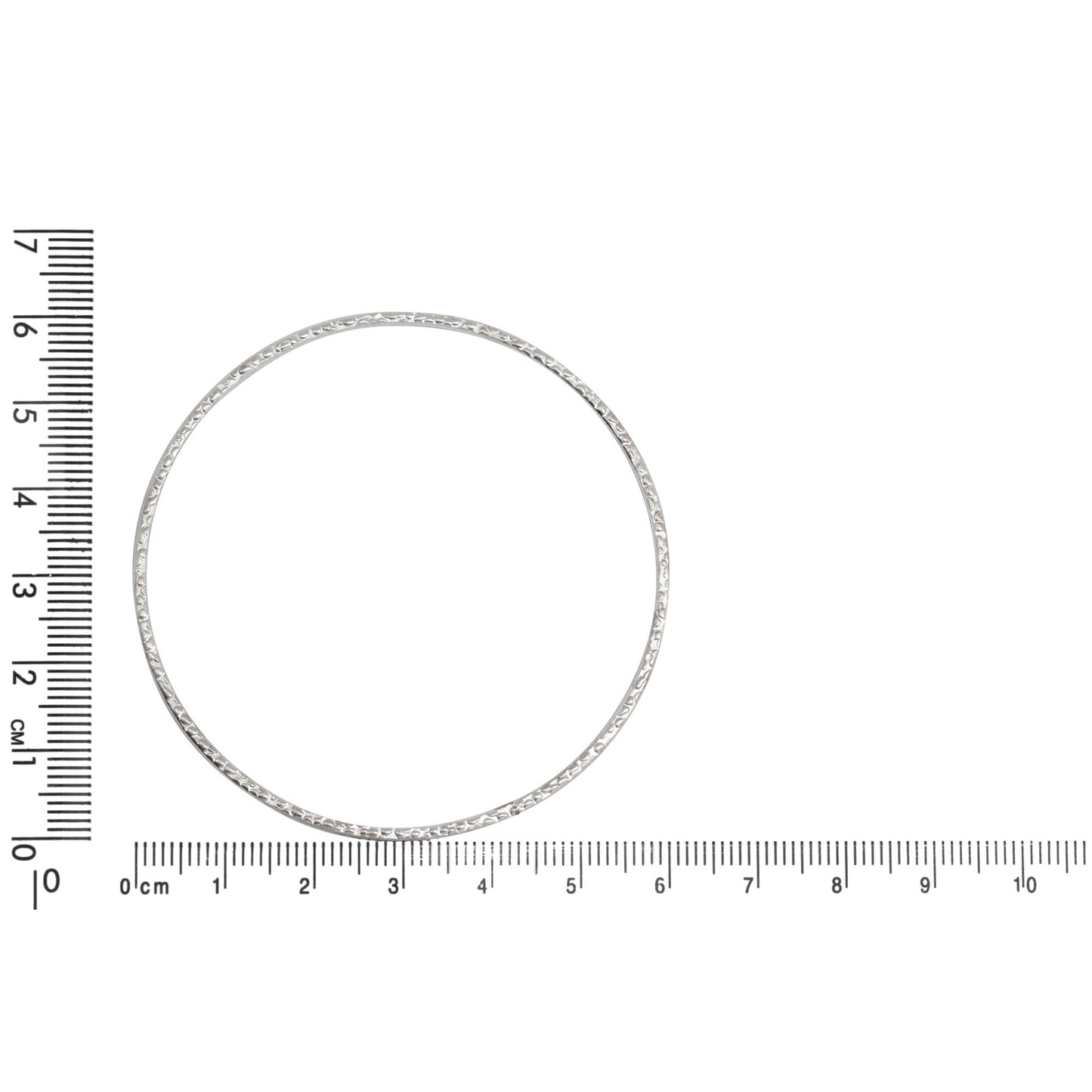 Sterling Silver 61.00mm Width / Length Hammered Bangle. Quantity Per Pack: 1 Piece.