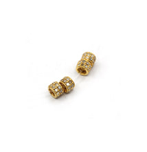 Load image into Gallery viewer, 14K Gold 4 mm Round Tyre Pave Diamond Bead .14K Gold Diamond Beads Tyre, Genuine handmade pave diamond Beads.
