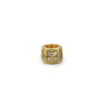 Load image into Gallery viewer, 14K Gold 4 mm Round Tyre Pave Diamond Bead .14K Gold Diamond Beads Tyre, Genuine handmade pave diamond Beads.

