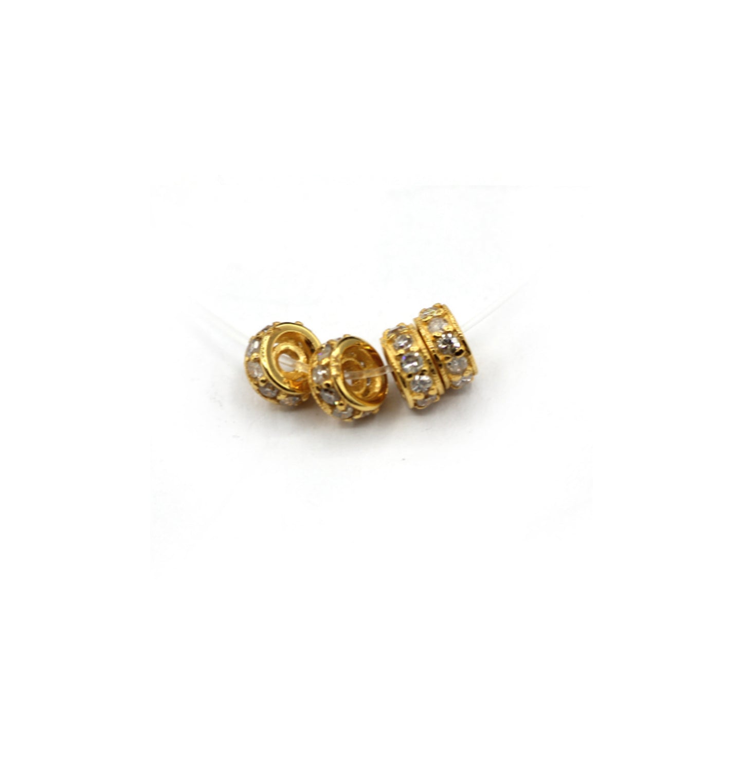 14K Gold 4 mm Round Tyre Pave Diamond Bead .14K Gold Diamond Beads Tyre, Genuine handmade pave diamond Beads.