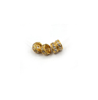 14K Gold 4 mm Round Tyre Pave Diamond Bead .14K Gold Diamond Beads Tyre, Genuine handmade pave diamond Beads.