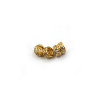 Load image into Gallery viewer, 14K Gold 4 mm Round Tyre Pave Diamond Bead .14K Gold Diamond Beads Tyre, Genuine handmade pave diamond Beads.
