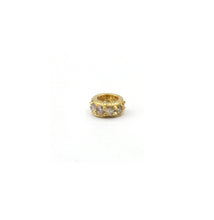 Load image into Gallery viewer, 14K Gold 4 mm Round Tyre Pave Diamond Bead .14K Gold Diamond Beads Tyre, Genuine handmade pave diamond Beads.
