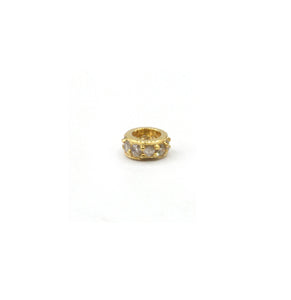 14K Gold 4 mm Round Tyre Pave Diamond Bead .14K Gold Diamond Beads Tyre, Genuine handmade pave diamond Beads.
