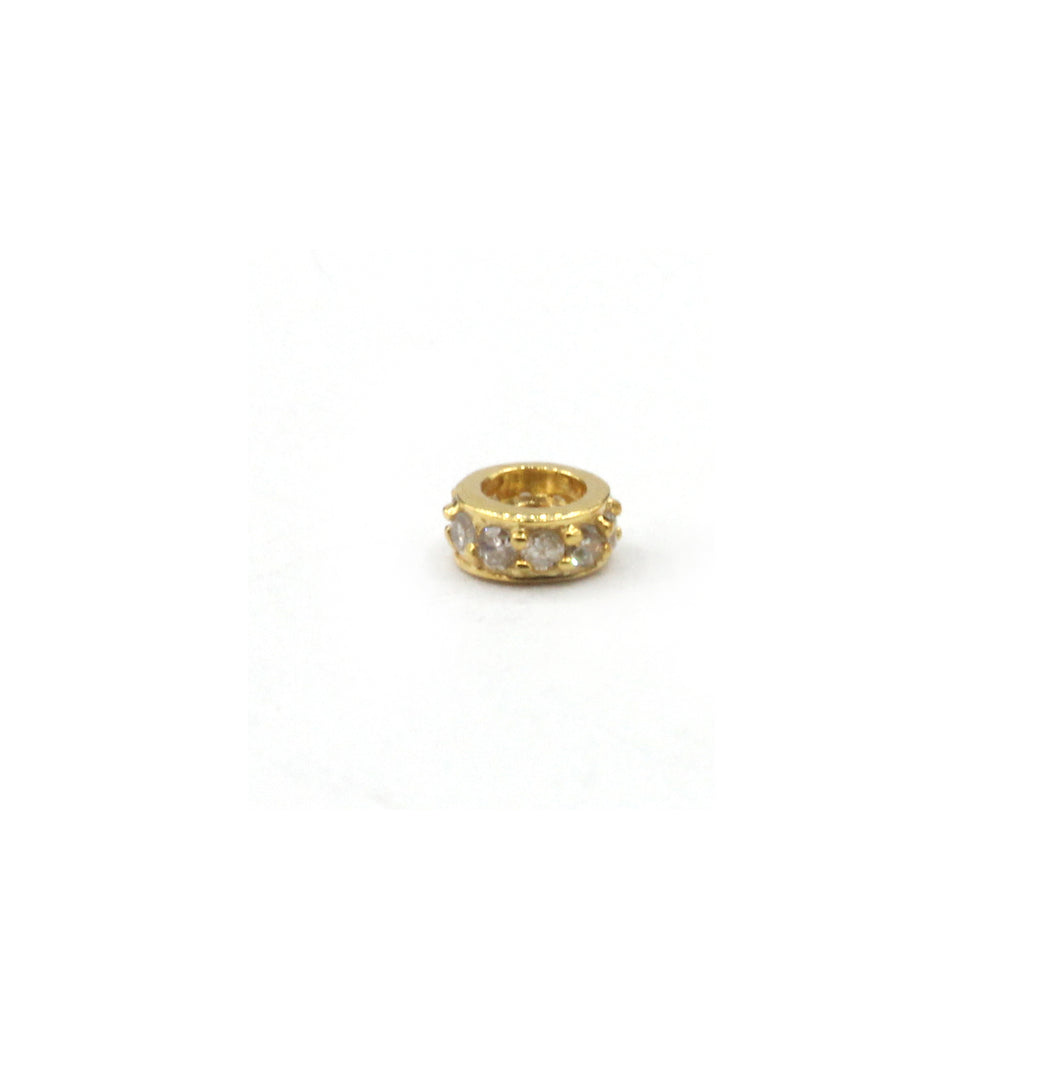 14K Gold 4 mm Round Tyre Pave Diamond Bead .14K Gold Diamond Beads Tyre, Genuine handmade pave diamond Beads.