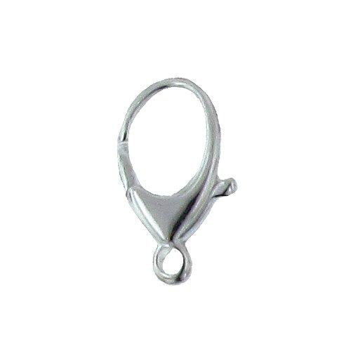 Clasps. Sterling Silver 6.95mm Width by 11.1mm Length by 3.3mm Thick, Smooth Oval Trigger Lobster Clasp With 3.0mm Fix Ring. Quantity Per Pack: 5 Pieces.