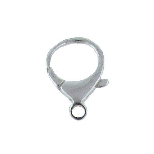 Clasps. Sterling Silver 13.8mm Width by 16.1mm Length by 3.7mm Thick, Smooth Oval Trigger Lobster Clasp With 4.5mm Width / Length Fix Ring and 7.0mm Width / Length Open Ring. Quantity Per Pack: 2 Pieces.