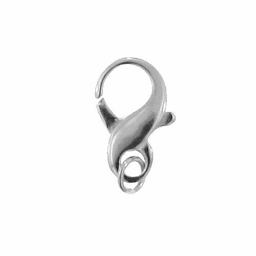 Clasps. Sterling Silver 11.7mm Width by 14.8mm Length by 4.5mm Thick, Figure 8 Lobster Clasp With 8.8mm Width / Length Fix Ring. Quantity Per Pack: 1 Piece.