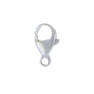 Clasps. Sterling Silver 4.10mm Width by 7.75mm Length by 2.10mm Thick, Smooth Oval Trigger Lobster Clasp With 2.25mm Fix Ring. Quantity Per Pack: 10 Pieces.