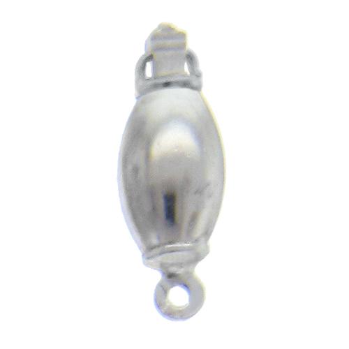 Sterling Silver, 23.1mm Width by 8.1mm Length by 8.1mm Height, Plain Oval Box Clasp. Quantity Per Pack: 1 Pair.