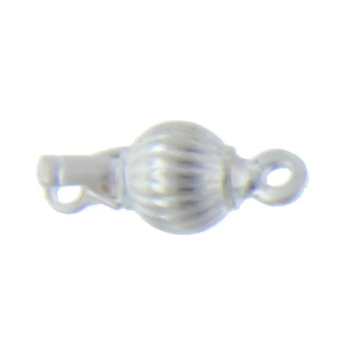 Sterling Silver, 16.0mm Width by 7.1mm Length by 7.1mm Height, Corrugated Round Box Clasp. Quantity Per Pack: 1 Pair.