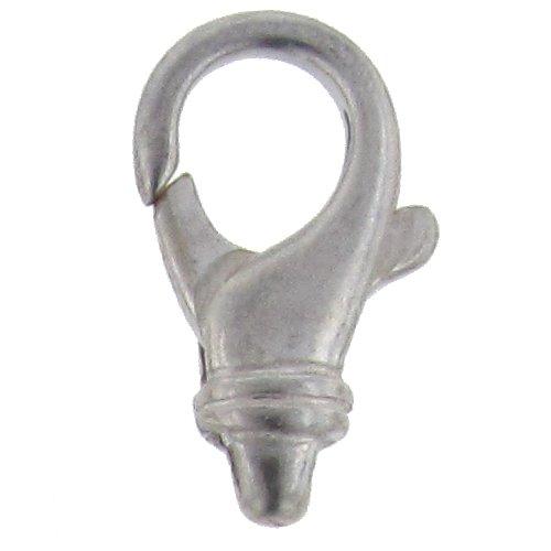 Clasps. Sterling Silver 10.90mm Width by 18.35mm Length by 4.50mm Thick, Fixed Swivel Lobster Clasp With 2.65mm Width / Height Fix Ring. Quantity Per Pack: 2 Pieces.