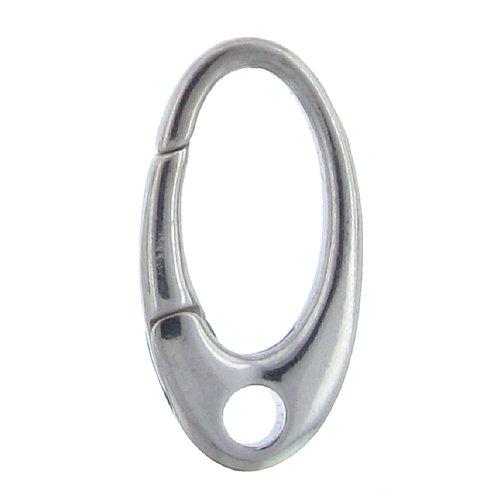 Sterling Silver, 14.3mm Width by 3.7mm Length by 27.2mm Height, Oval Push-Release Clasp with Strand Hole in the bottom. Quantity Per Pack: 1 Piece.