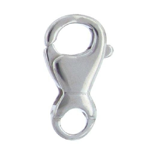 Sterling Silver, 10.7mm Width by 4.0mm Length by 18.8mm Height, Lobster Trigger Clasp with 6.7mm Fix Ring at the bottom. Quantity Per Pack: 2 Pieces.