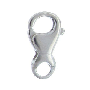 Sterling Silver, 9.5mm Width by 3.5mm Length by 17.0mm Height, Lobster Trigger Clasp with 5.8mm Fix Ring at the bottom. Quantity Per Pack: 2 Pieces.