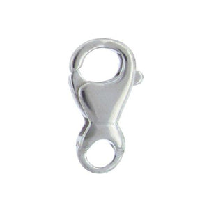 Sterling Silver, 7.7mm Width by 3.2mm Length by 13.7mm Height, Lobster Trigger Clasp with 4.8mm Fix Ring at the bottom. Quantity Per Pack: 2 Pieces.