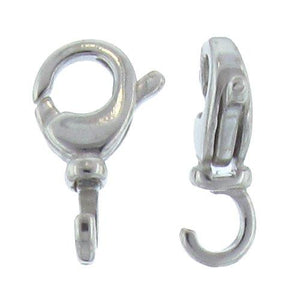 Sterling Silver, 7.8mm Width by 5.1mm Length by 12.6mm Height, Lobster Trigger Clasp with 5.0mm Open Loop at the bottom. Quantity Per Pack: 2 Pieces.