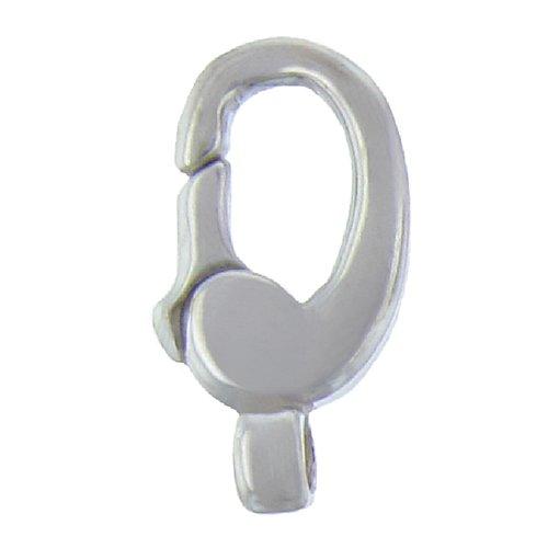 Sterling Silver, 11.6mm Width by 3.8mm Length by 22.2mm Height, Oval Push-Release Clasp with 4.4mm Loop at the bottom. Quantity Per Pack: 2 Pieces.