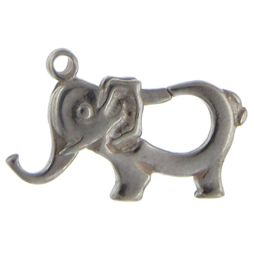 Clasps. Sterling Silver 13.10mm Width by 21.10mm Length by 4.20mm Thick, Elephant Lobster Clasp With 2.70mm Width by 2.10mm Height Fix Ring on Top of Elephant Lobster Clasp. Quantity Per Pack: 2 Pieces.