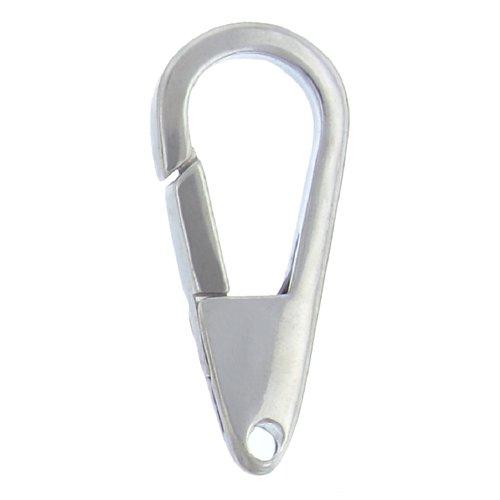 Sterling Silver, 14.2mm Width by 4.3mm Length by 32.1mm Height, Teardrop Push-Release Clasp with 2.5mm Hole at the bottom. Quantity Per Pack: 1 Piece.