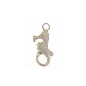 Clasps. Sterling Silver 9.00mm Width by 21.50mm Length by 3.20mm Thick, Sea Horse Lobster Clasp With 3.90mm Width / Length Fix Ring. Quantity Per Pack: 2 Pieces.