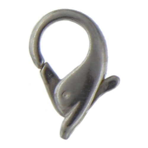 Clasps. Sterling Silver 8.60mm Width by 14.80mm Length by 3.58mm Thick, Dolphin Lobster Clasp With 3.40mm Width / Length Fix Ring. Quantity Per Pack: 5 Pieces.