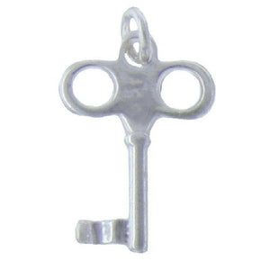 Sterling Silver, 13.2mm Width by 2.3mm Length by 19.2mm Height, Key Charm. Quantity Per Pack: 3 Pieces.