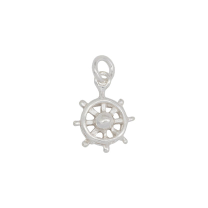 Sterling Silver, 10.9mm Width by 3.3mm Length by 13.7mm Height, Wheel Charm. Quantity Per Pack: 6 Pieces.