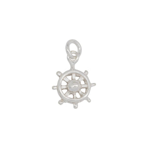 Sterling Silver, 10.9mm Width by 3.3mm Length by 13.7mm Height, Wheel Charm. Quantity Per Pack: 6 Pieces.