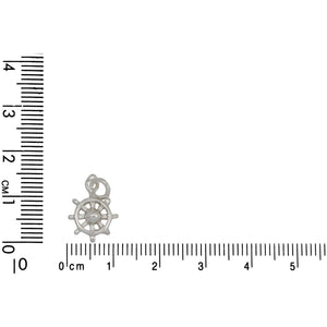 Sterling Silver, 10.9mm Width by 3.3mm Length by 13.7mm Height, Wheel Charm. Quantity Per Pack: 6 Pieces.