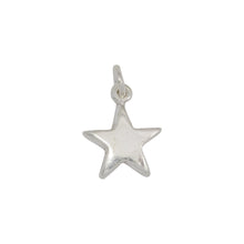 Load image into Gallery viewer, Sterling Silver, 11.5mm Width by 2.5mm Length by 13.7mm Height, Star Charm. Quantity Per Pack: 3 Pieces.
