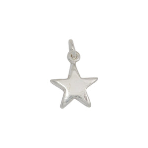 Sterling Silver, 11.5mm Width by 2.5mm Length by 13.7mm Height, Star Charm. Quantity Per Pack: 3 Pieces.