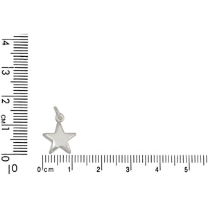 Sterling Silver, 11.5mm Width by 2.5mm Length by 13.7mm Height, Star Charm. Quantity Per Pack: 3 Pieces.