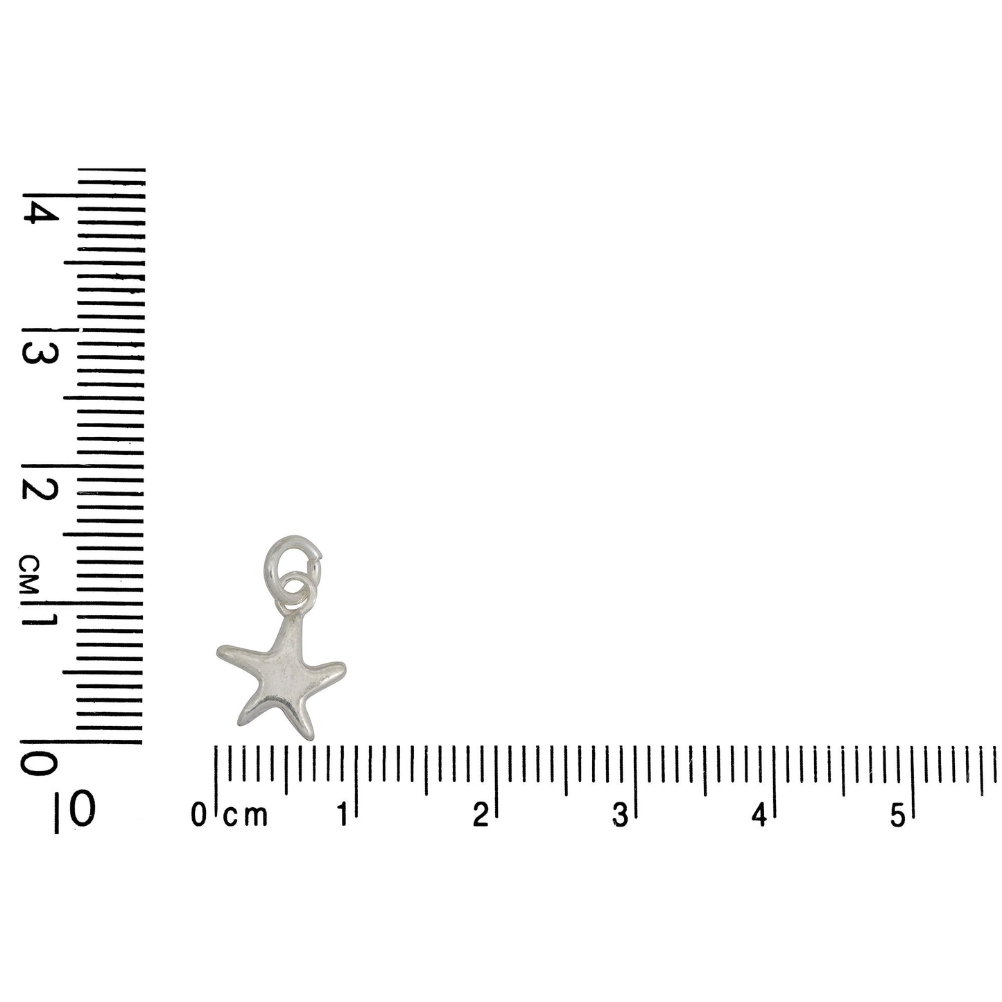 Sterling Silver, 9.3mm Width by 1.5mm Length by 11.7mm Height, Star Charm. Quantity Per Pack: 5 Pieces.