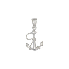 Load image into Gallery viewer, Sterling Silver, 14.7mm Width by 2.8mm Length by 21.6mm Height, Anchor Pendant. Quantity Per Pack: 2 Pieces.
