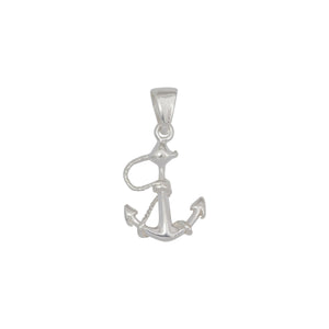 Sterling Silver, 14.7mm Width by 2.8mm Length by 21.6mm Height, Anchor Pendant. Quantity Per Pack: 2 Pieces.